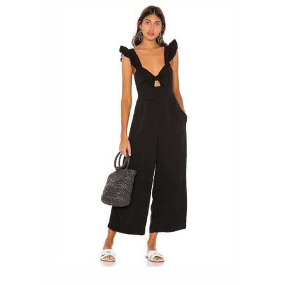 Lspace New Solid Black Pasadena Tank Long Jumper Jumpsuit Small - Picture 1 of 7